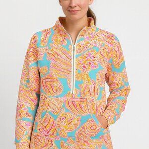 Lilly Pulitzer Style XS Pullover – Bright Tropical Print Women’s Quarter Zip